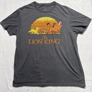 VINTAGE STYLE WALT DISNEY THE LION KING T-Shirt Large NEW Simba Pumbaa DarkGray